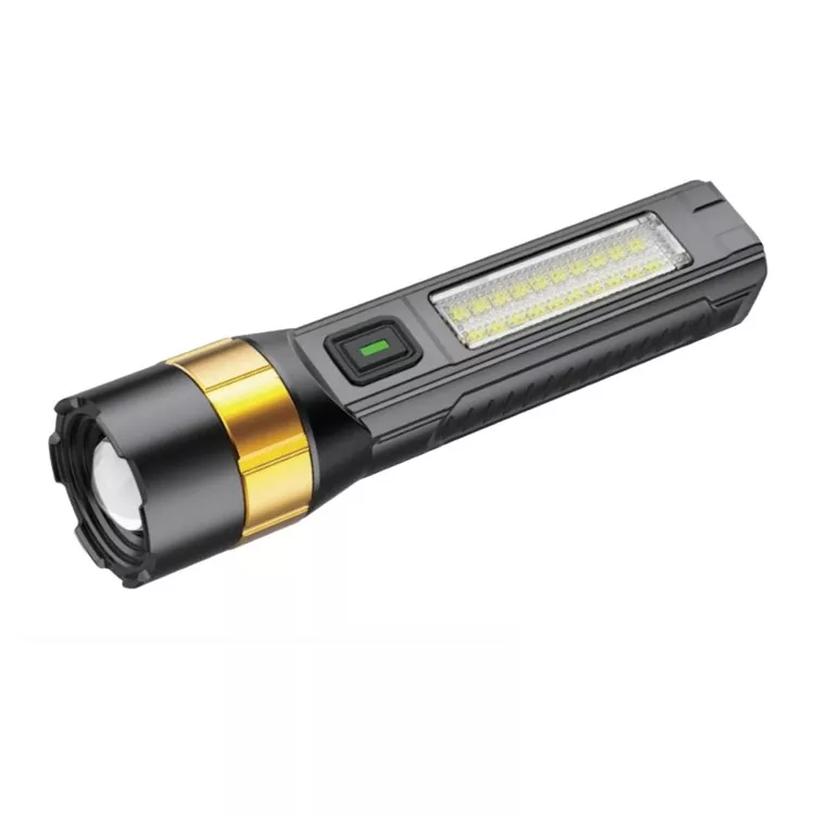 Laetav LED-taskulamp pika aku tööeaga